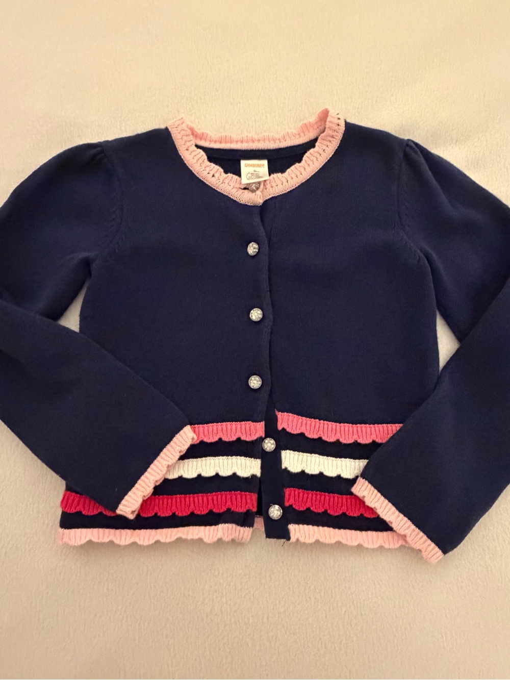 Gymboree Preppy Puppy Blue & Pink Cardigan